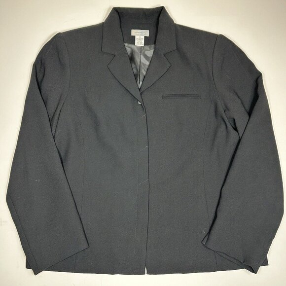 Urban Works Women 2pc Black Button Up Pants Suit Set Blazer 14 Pants 12 Lined - Picture 2 of 12